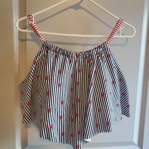 Red white and blue plus size bathing top